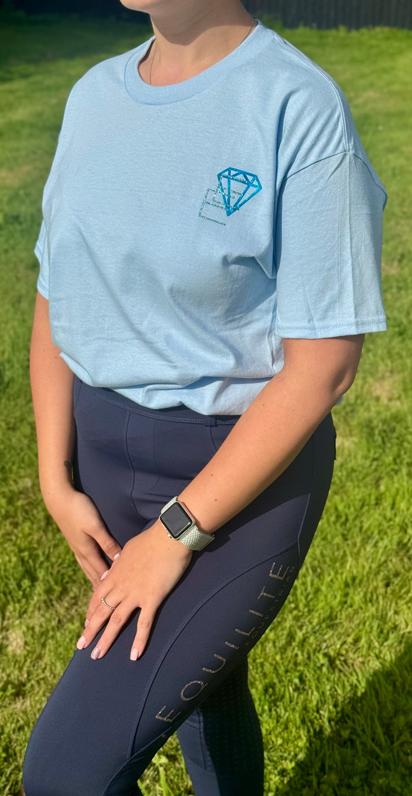 Equilite Equestrian Signature Tee - Cornflower Blue