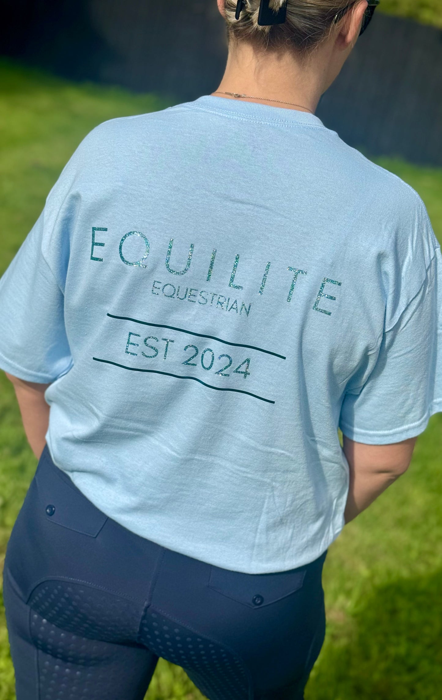 Equilite Equestrian Signature Tee - Cornflower Blue