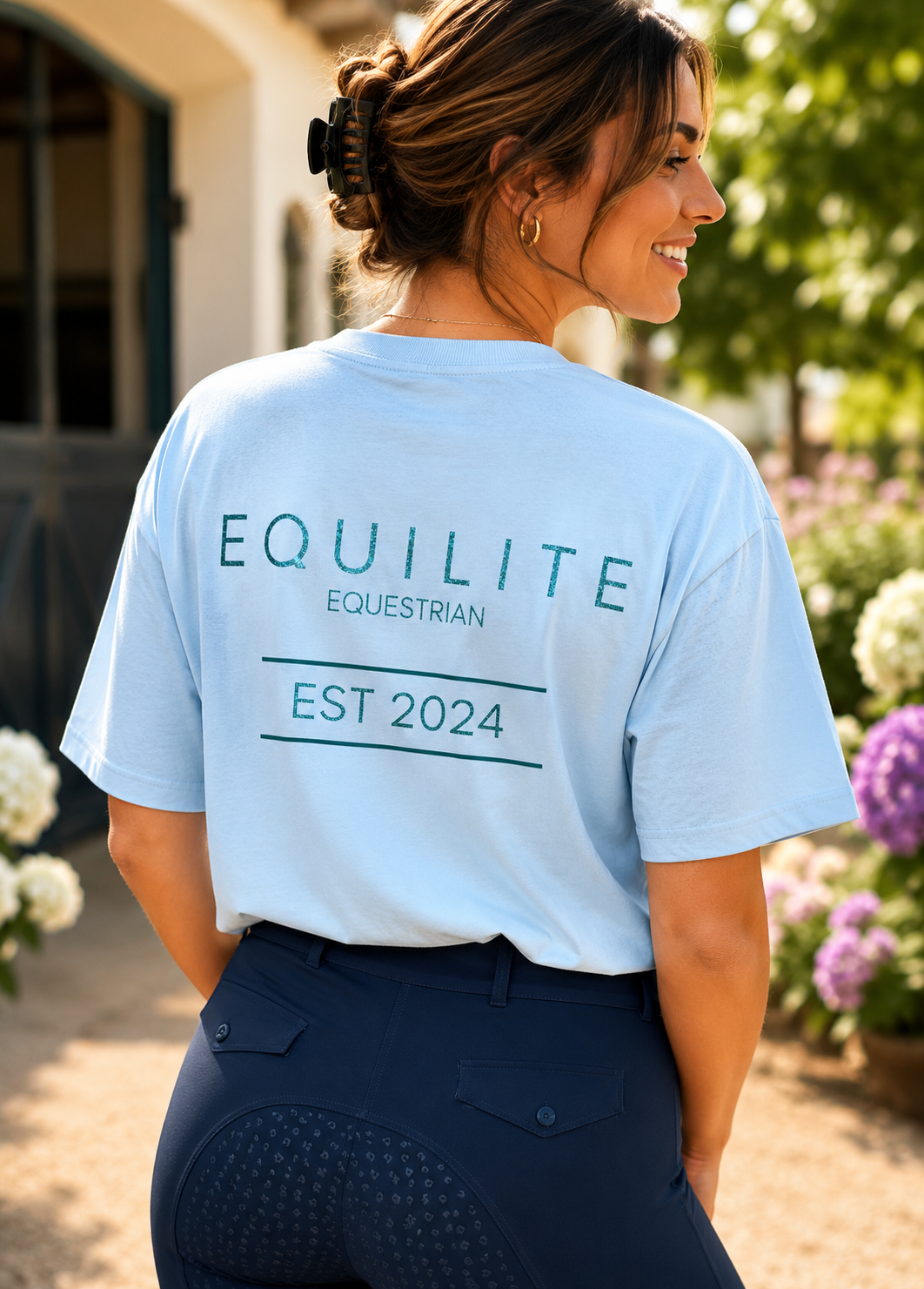 Equilite Equestrian Signature Tee - Cornflower Blue